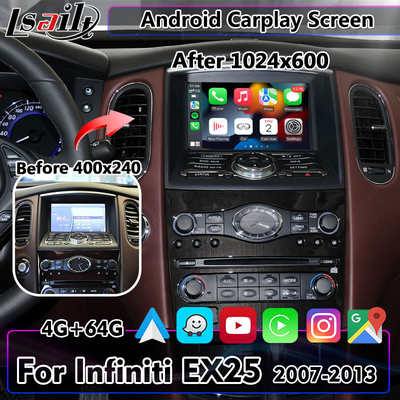 Le multimedia dell'automobile di Android OS9.0 visualizzano 1024x600 per Infiniti 2007-2013 EX25 EX35 EX37 EX30D