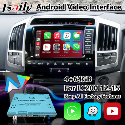 Video interfaccia di Android Carplay per il Toyota Land Cruiser 2013-2015 LC200 con navigazione di Youtube GPS