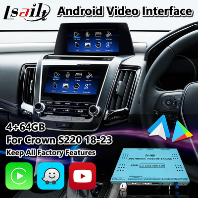 Interfaccia di multimedia di Lsailt Android video per la corona S220 2018-2023 di Toyota con Carplay