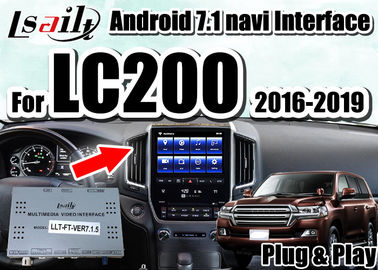 Interfaccia di multimedia di Lsailt video con IOS/Android incorporato CarPlay per Land Cruiser 2016-2019 LC200