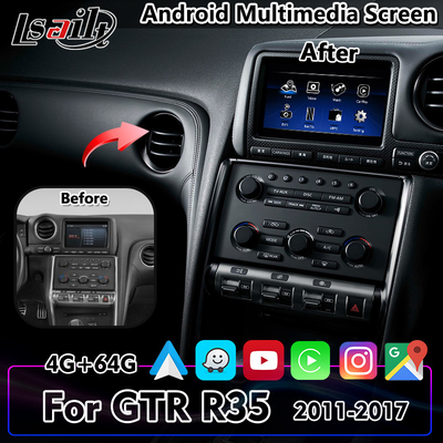 Schermo multimediale da 7 pollici per auto Android Carplay di Lsailt per Nissan GTR R35 2011-2017