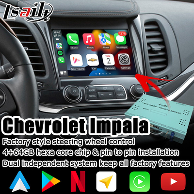 Navigazione in tempo reale di androide della scatola di navigazione di 4+64GB Chevrolet Impala Android di collegamento automatico carplay dello specchio