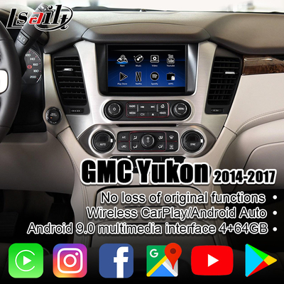Interfaccia dell'automobile di 4GB Android per GMC il Yukon con NetFlix, YouTube, CarPlay, Android PX6 automatico RK3399