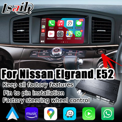 L'interfaccia automatica Android carplay wireless per Nissan Elgrand E52 IT08 08IT Quest include le specifiche del Giappone