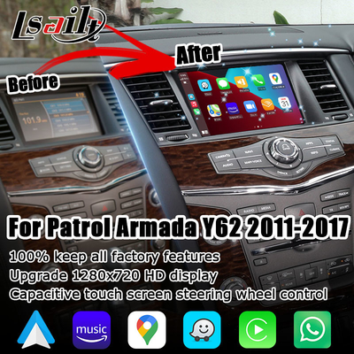 Auto carplay senza fili di androide di aggiornamento dello schermo di Type2 IT06 HD di Nissan Patrol Y62