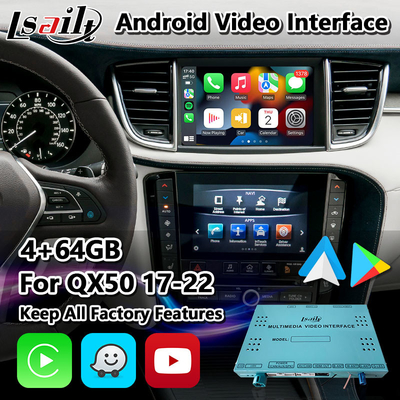 Interfaccia di multimedia di Lsailt 4+64GB Android video per Infiniti 2017-2022 QX50 con Carplay senza fili