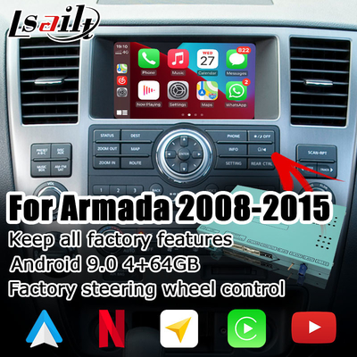 Scatola automatica di video androide carplay dell'interfaccia di Android per Nissan Armada TA60 2008-2015