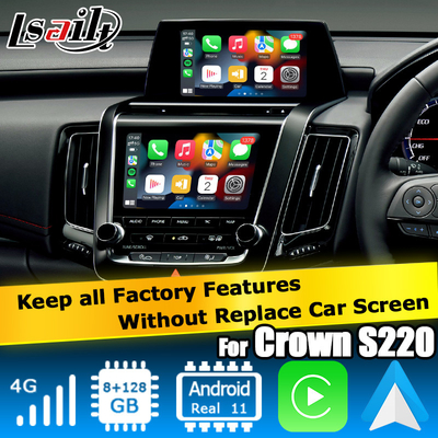 Toyota Crown S220 Android multimediale wireless carplay android auto alimentato da Qualcomm 8+128GB