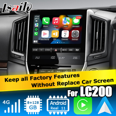 Toyota Land Cruiser LC200 Interfaccia video Android 8+128GB alimentata da Qualcomm con carplay android auto