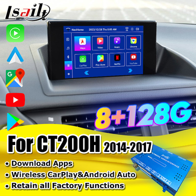Lsailt Wireless CarPlay Interfaccia video Android per Lexus CT CT200H 2014-2017 Supporto Scarica APP, NetFlix, YouTube