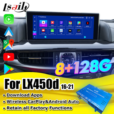 Lsailt Android CarPlay Interface per Lexus LX LX570 LX460D 2013-2021 Supporto per YouTube, NetFlix, Head Rest Screen