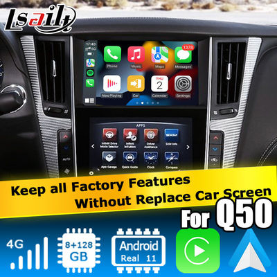Interfaccia GPS carplay, 8+128GB Android 13 interfaccia box di navigazione per Infiniti Q50 / Q60