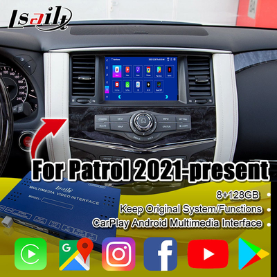 Lsailt 8G Interfaccia multimediale Android per Nissan Patrol 2020-2023 Google Map, CarPlay, Android Navigation Box, YouTube