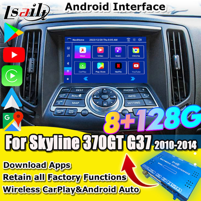 Interfaccia multimediale Nissan per 370GT, Skyline, Infiniti G37, Q40, Q60 Supporto YouTube, CarPlay, schermo poggiatesta