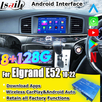 Android 13 8G Android Smart Infotainment Module per Nissan Elgrand E52 2010-Incluso CarPlay, YouTube, schermo poggiatesta
