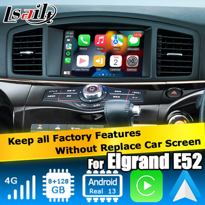 Nissan Elgrand Quest E52 Android 13 interfaccia video Box carplay modulo automatico android 8+128
