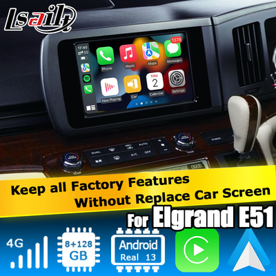 Nissan Elgrand E51 serie 3 Android 13 Qualcomm 8+128GB Carplay Android Auto interfaccia video
