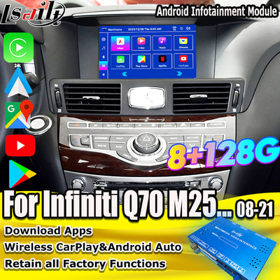 Interfaccia multimediale 8G Qualcomm Android per Infiniti Q70 M45 M25 2010- Wireless CarPlay Box, Android Auto, NetFlix