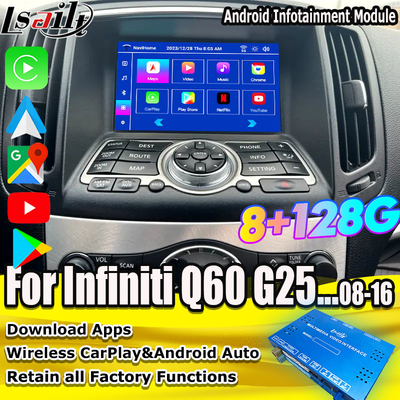 Lsailt 8G Android Infotainment Module per Infiniti Q60 G37 G35 Q40 2008-2016 Incluso CarPlay wireless, Android Auto