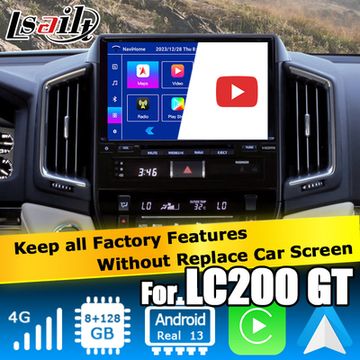 Interfaccia video Android 13 per Toyota Land Cruiser LC200 GXR con vista posteriore WiFi carplay android auto