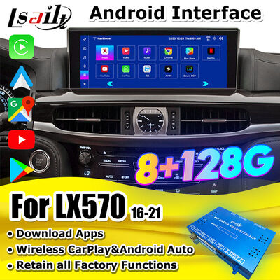 Modulo di aggiornamento Android OEM per LX570 Lexus RX GX LS NX ES Integrazione wireless CarPlay, Android Auto, YouTube,NetFlix
