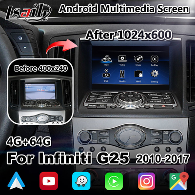 Lsailt Schermo Carplay da 7 pollici con display multimediale per auto per Infiniti G25 Q40 Q60