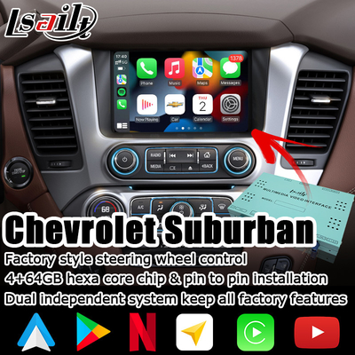 Interfaccia carplay automatica della scatola di Android per Chevrolet Suburban Tahoe con il video di WiFi di retrovisore