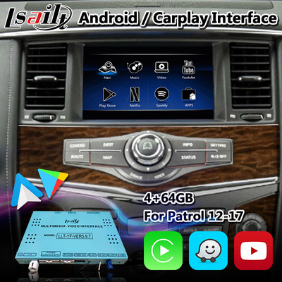 Interfaccia di Lsailt Android Carplay per Nissan Patrol Y62 2011-2017 con navigazione Youtube di GPS