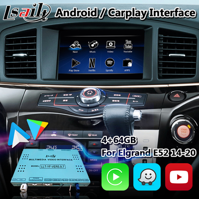 Interfaccia Carplay senza fili di multimedia di Android video per Nissan Elgrand E52