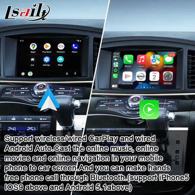 Schermo senza fili di multimedia dell'automobile di CarPlay per Nissan Elgrand Patrol, armada Infiniti QX con navigazione di GPS, auto di Android