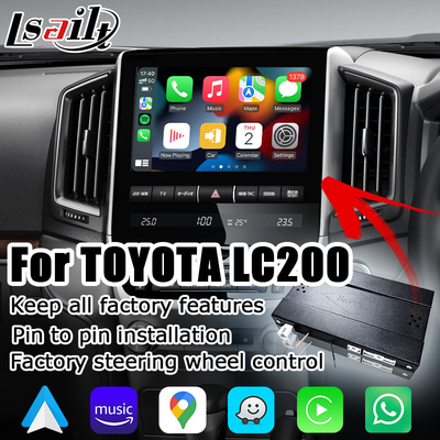 Le multimedia automatiche di androide carplay senza fili di stile dell'OEM del Toyota Land Cruiser LC200 collegano l'aggiornamento