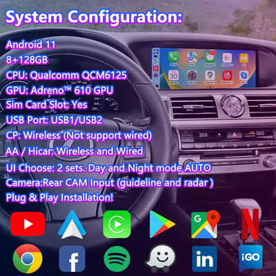 Lsailt 8+128GB Android Multimedia Carplay Interface Box per Lexus LS LS600h LS460 2012-2017