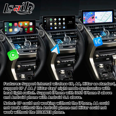 Qualcomm base Android 13 8+128GB Lexus NX300 NX300h NX200t interfaccia video Android carplay