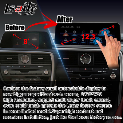 HD 12,3 pollici Android schermo aggiornamento per Lexus RX350 RX450h Lsailt Android Auto Carplay