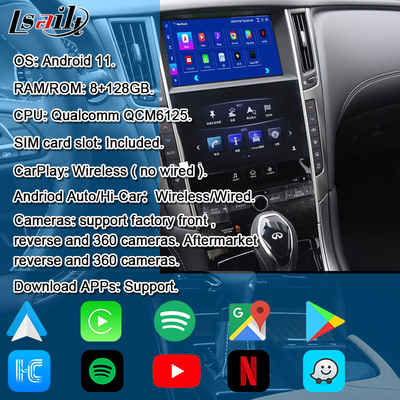 Lsailt Android Infotainment Module per Infiniti Q50 Q60 2014-2020 Interfaccia CarPlay, Box di navigazione Android