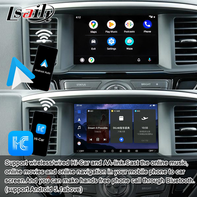 Interfaccia multimediale Android da 8 GB per Nissan Pathfinder R52 2018-Patrol Carplay Modulo wireless Android Auto