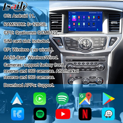 Interfaccia multimediale Android da 8 GB per Nissan Pathfinder R52 2018-Patrol Carplay Modulo wireless Android Auto