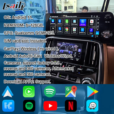 Lsailt Qualcomm Interfaccia video Android per Lexus LX600 LX500d RX ES NX 2021- Supporta YouTube, NetFlix, CarPlay wireless