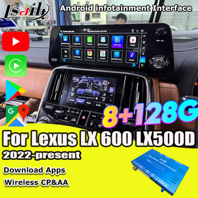 Lsailt Qualcomm Interfaccia video Android per Lexus LX600 LX500d RX ES NX 2021- Supporta YouTube, NetFlix, CarPlay wireless