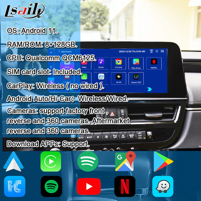 Interfaccia video multimediale Android per RX350h RX500H 2023-2024 NX LX GX ES Include NetFlix, YouTube, slot per schede SIM