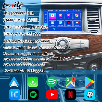 Lsailt 8+128G Android 13 Smart Infotainment Module per Nissan Patrol Y62 2010-2020 Include CarPlay wireless, NetFlix