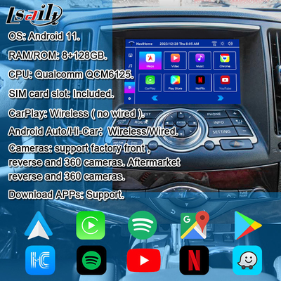 Interfaccia multimediale Nissan per 370GT, Skyline, Infiniti G37, Q40, Q60 Supporto YouTube, CarPlay, schermo poggiatesta