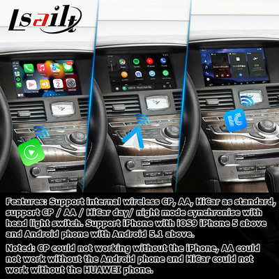Android 13 8+128 Interfaccia video Carplay Per Infiniti Q70 / M35 M37 Fuga Supporto Youtube