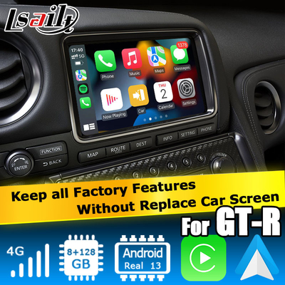 Android 13 8+128 Navigazione wireless carplay interfaccia video Android auto per Nissan GT-R GTR R35
