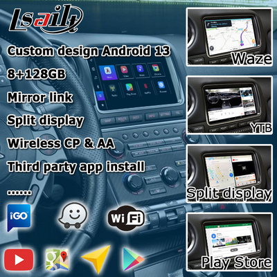 Android 13 8+128 Navigazione wireless carplay interfaccia video Android auto per Nissan GT-R GTR R35