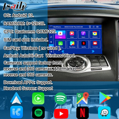 Lsailt 8G CarPlay&amp;Android Video Interface per Nissan Maxima 09-15 Infiniti G37 con Google, YouTube, NetFlix
