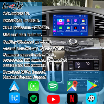 Lsailt Android 13 Smart Android Infotainment Module per Nissan Quest 2011-2022 Supporta CarPlay wireless, NetFlix