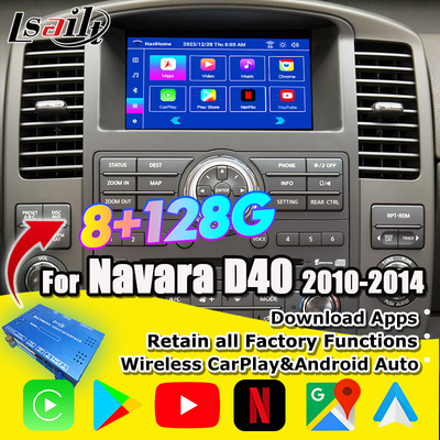 Lsailt Android 13 Smart Infortainment Interface per Nissan Navara D40, Pathfinder R51 con CarPlay wireless, NetFlix