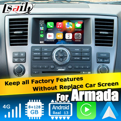 Interfaccia video multimediale Android in stile di fabbrica Nissan Armada TA60, supporto wireless Carplay Android Auto