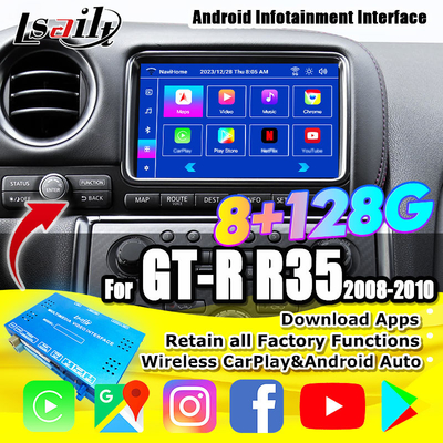 Interfaccia wireless CarPlay/Module di infotainment Android per GT-R GTR R35 2008-2010 Modello JDM Inclusi NetFlix, YouTbe